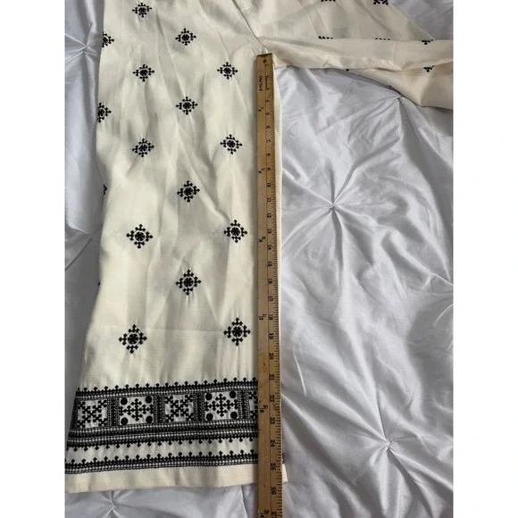 Commense Patterned Cropped Pants Bohemian Style Wide Leg Trousers size S - Picture 9 of 10